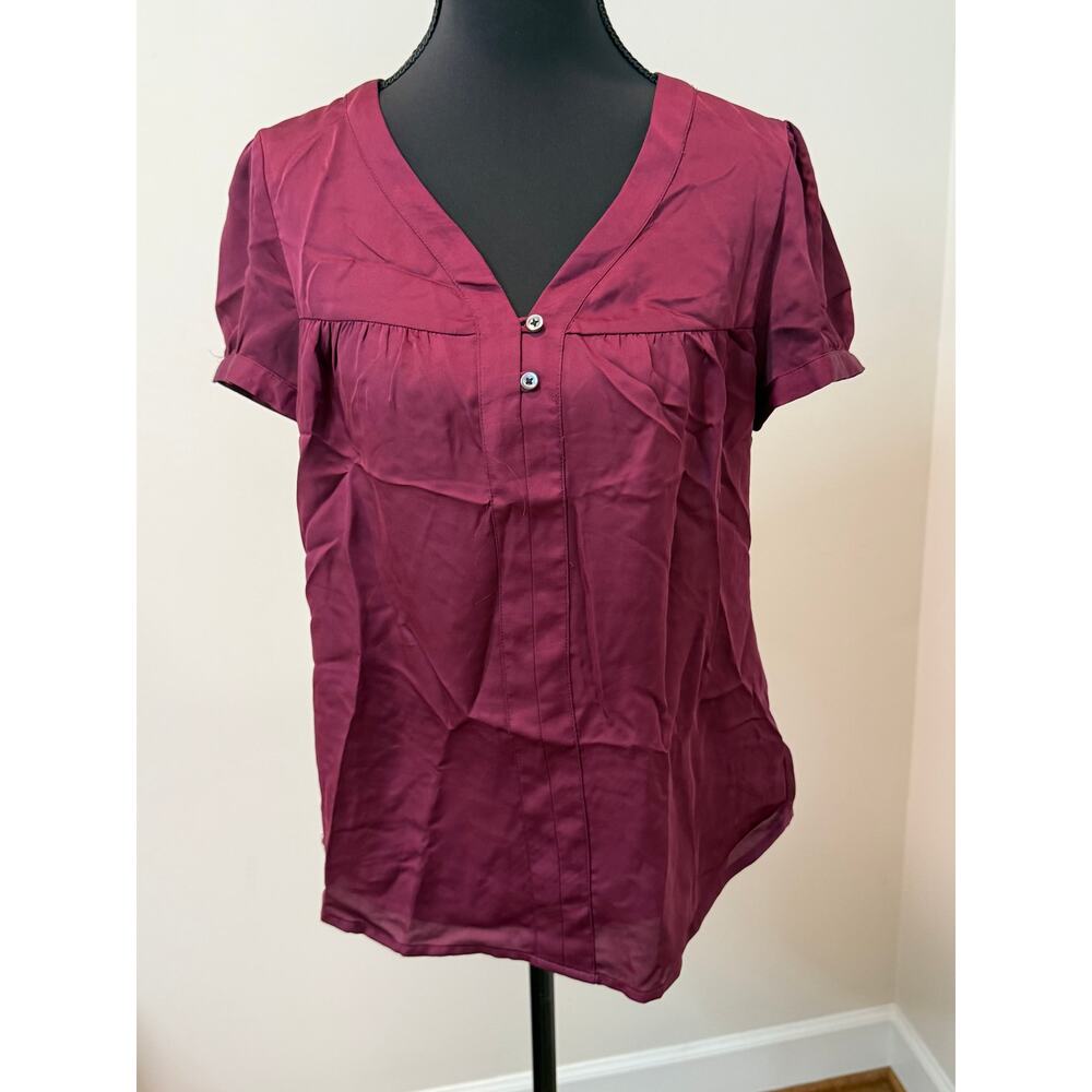 Old Navy Womens Maroon V-neck Blouse